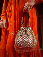 Aadhira Black Sequin Potli Bag