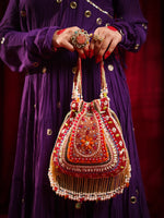 Benazir Red Potli Bag