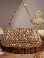 Dilnoor Golden Clutch Bag