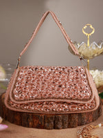 Dilnoor Rose Gold Clutch Bag