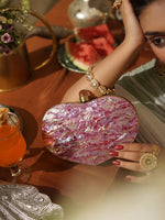 Ishqa Mother of Pearl Brass Clutch