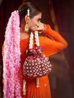 Kanakmala Maroon Potli Bag