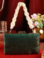 Kaumudi Green Brocade Clutch
