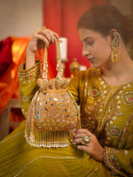 Mirza Golden Mirror Potli Bag
