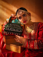 Raahat Green Clutch Bag