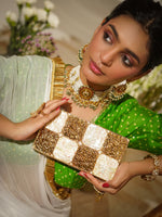 Rajnandini Mother of Pearl Brass Clutch