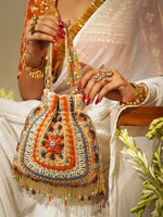 Rangmaya Peach Potli Bag