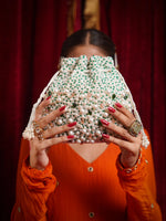 Rimsha White Pearl Potli Bag