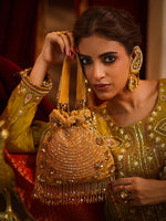 Svarnarekha Antique Gold Potli Bag