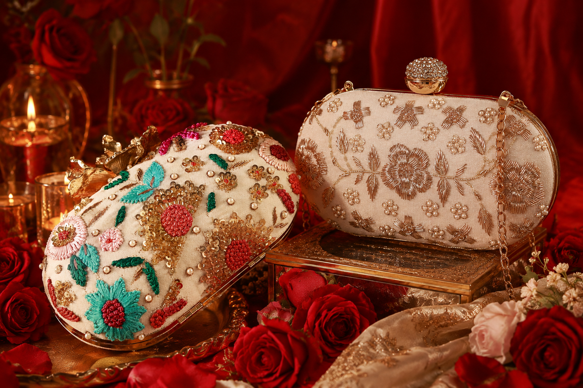 Embroidered Clutches: The Perfect Finishing Touch for Festive & Wedding Looks