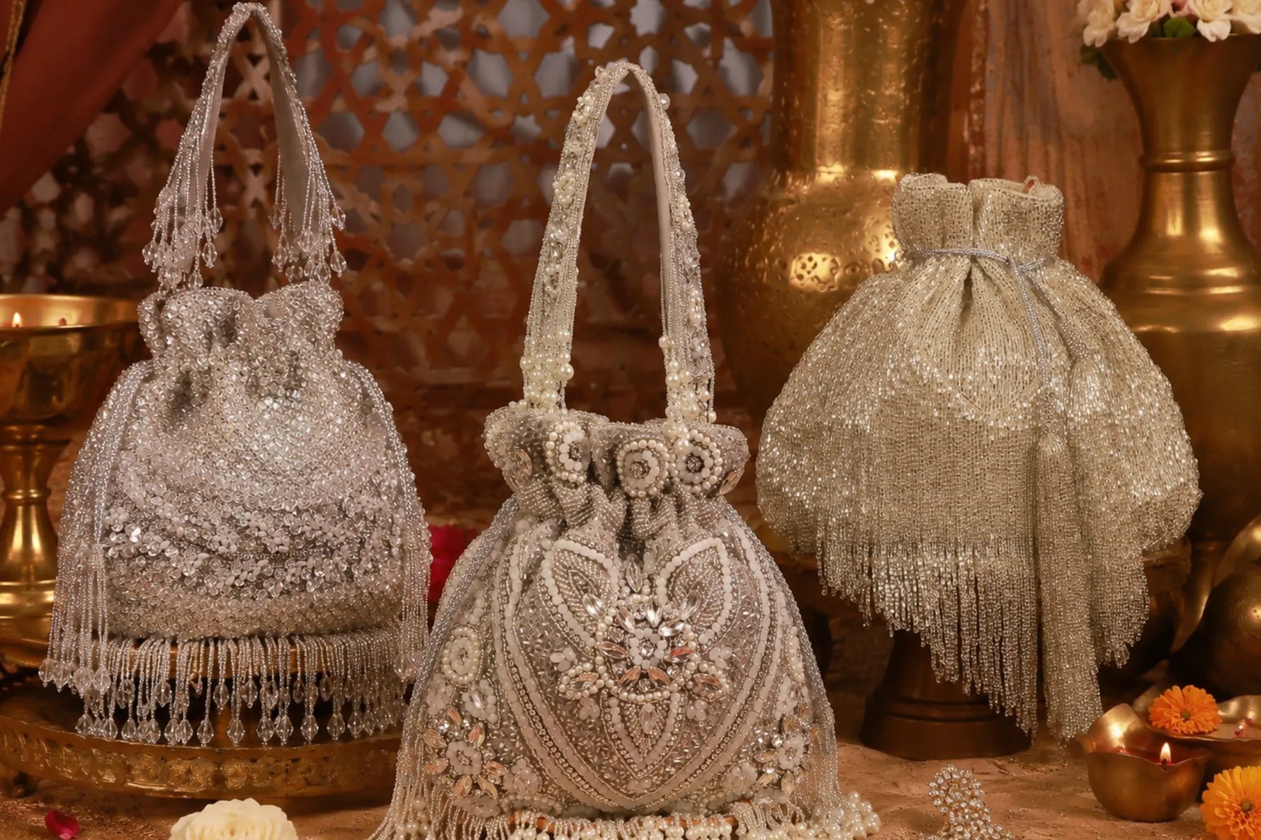 Buy Silver Potli Bags for Women Online