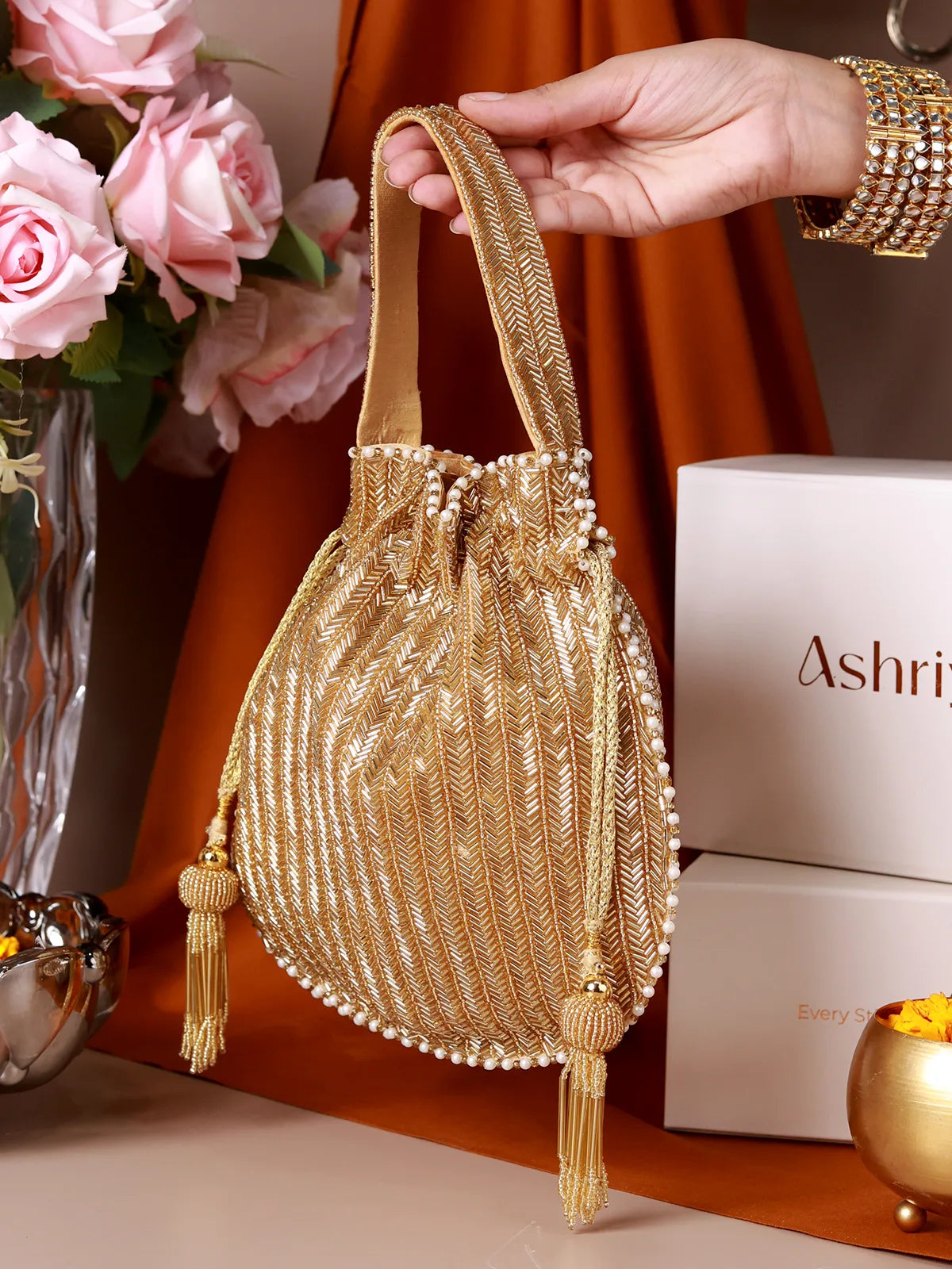 Ahaana Gold Potli Bag