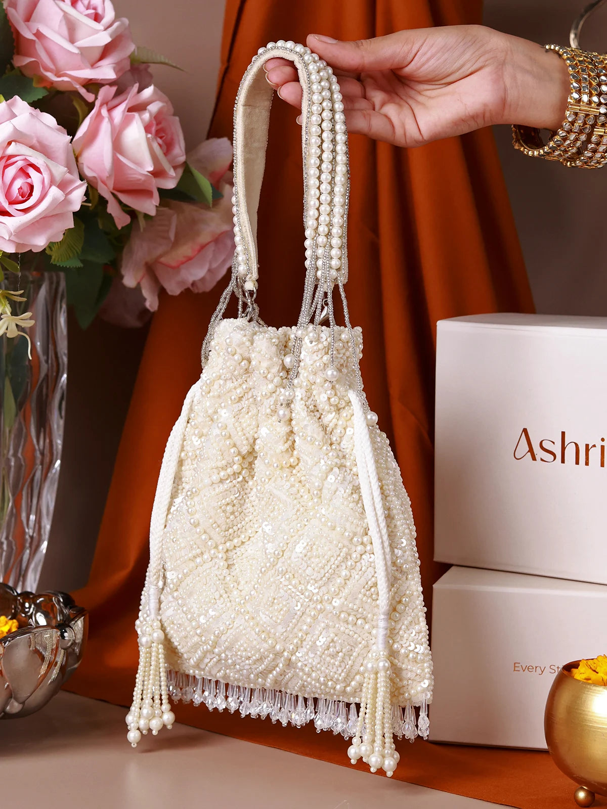 Aira Pearl Potli Bag
