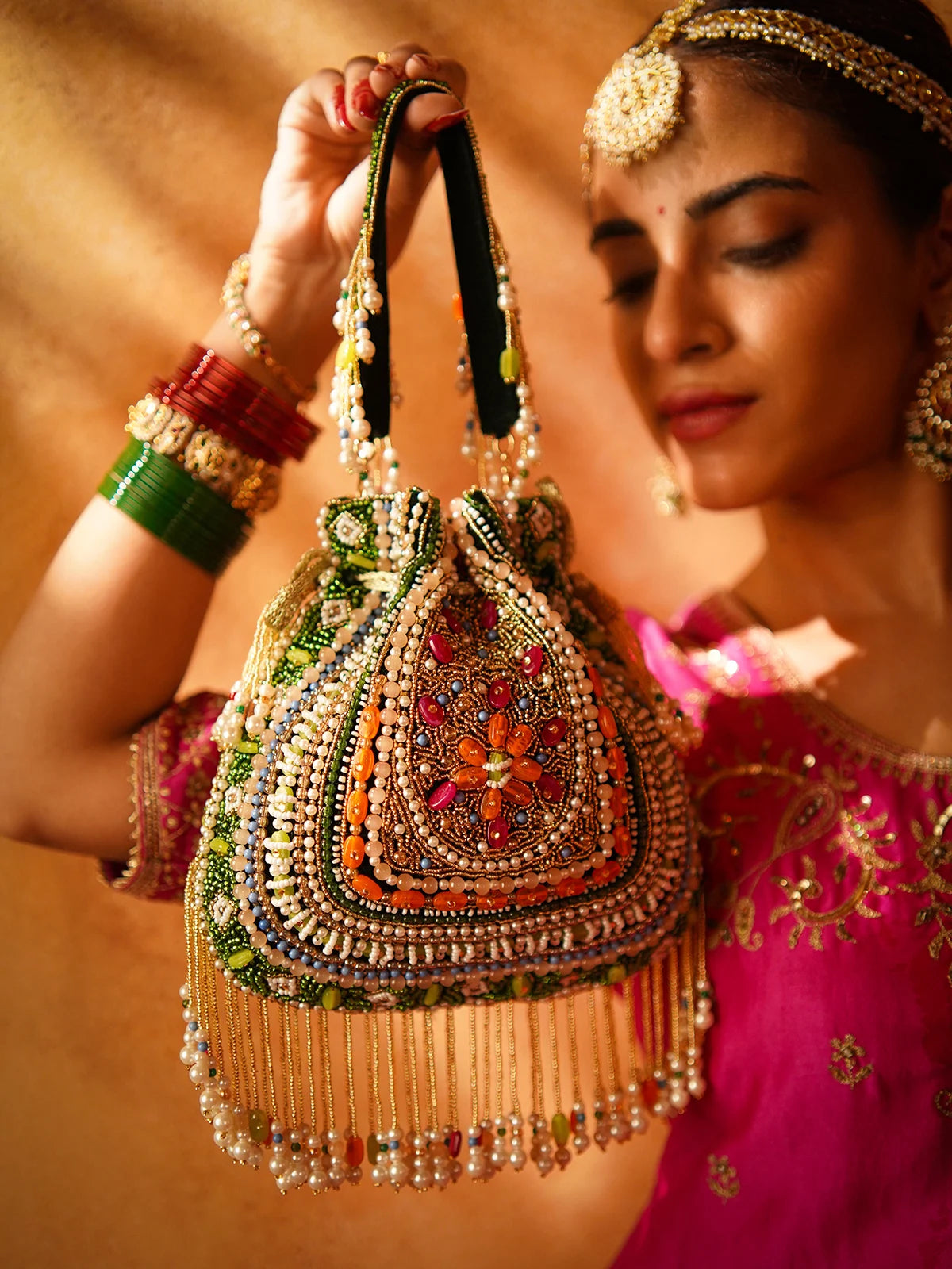 Benazir Green Potli Bag
