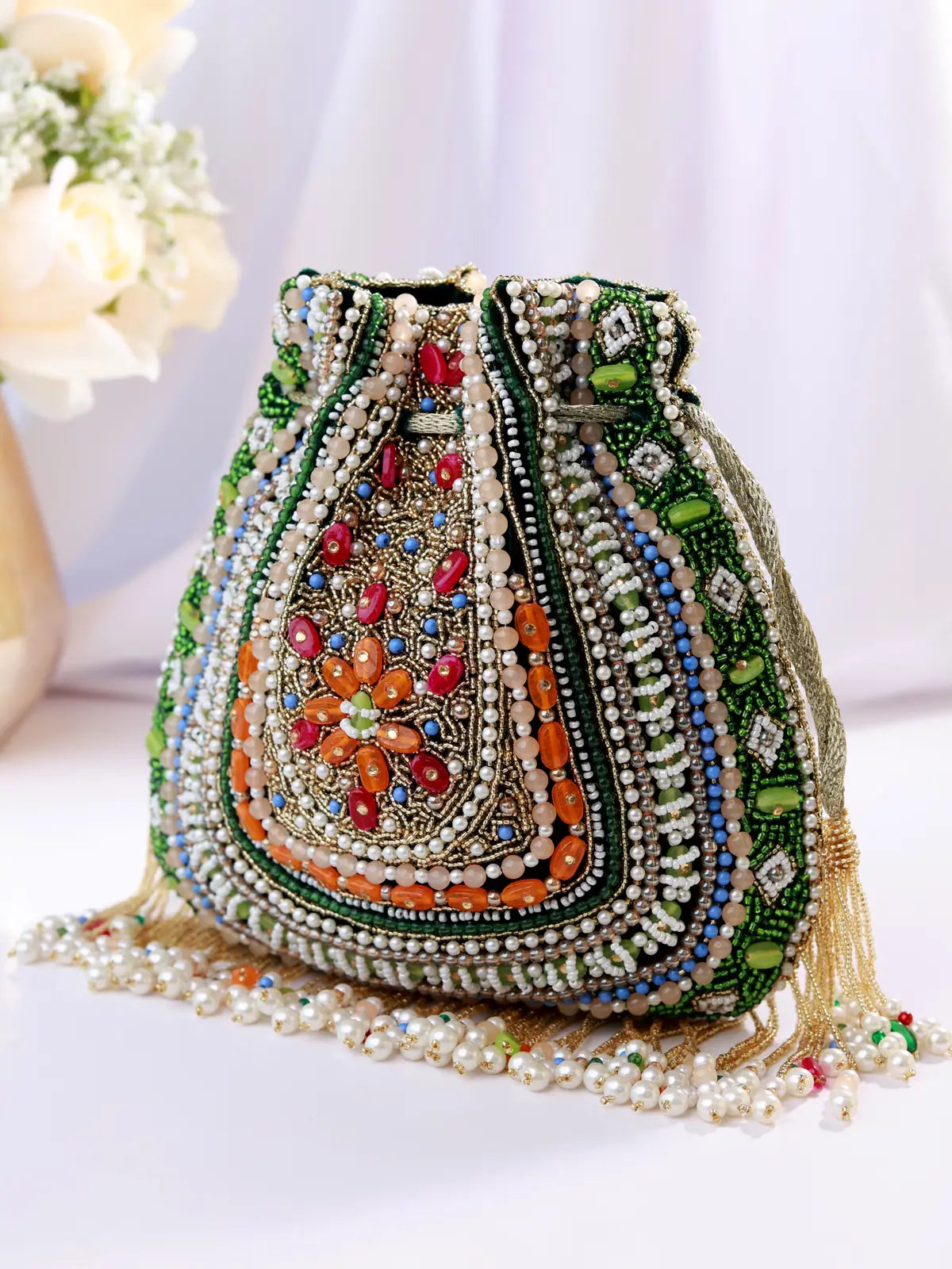 Benazir Green Potli Bag