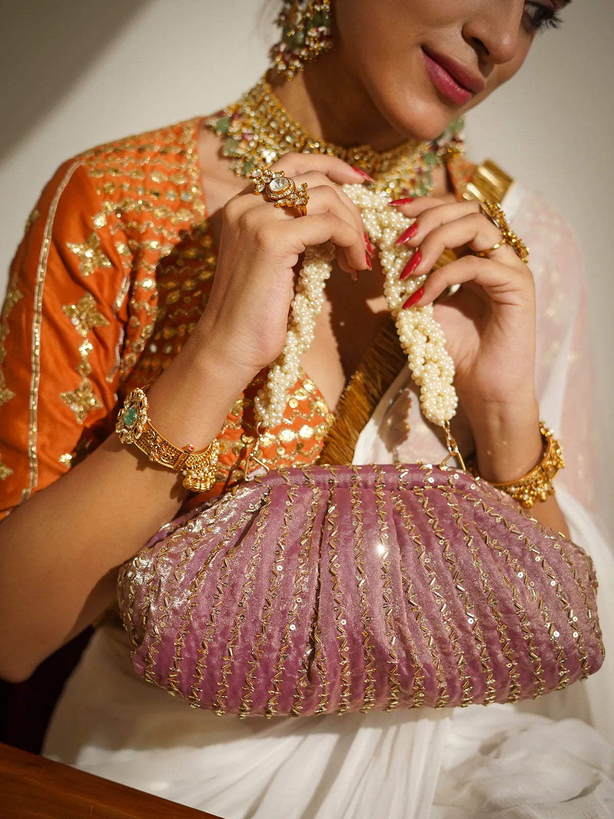 Charvi Purple Batua Bag