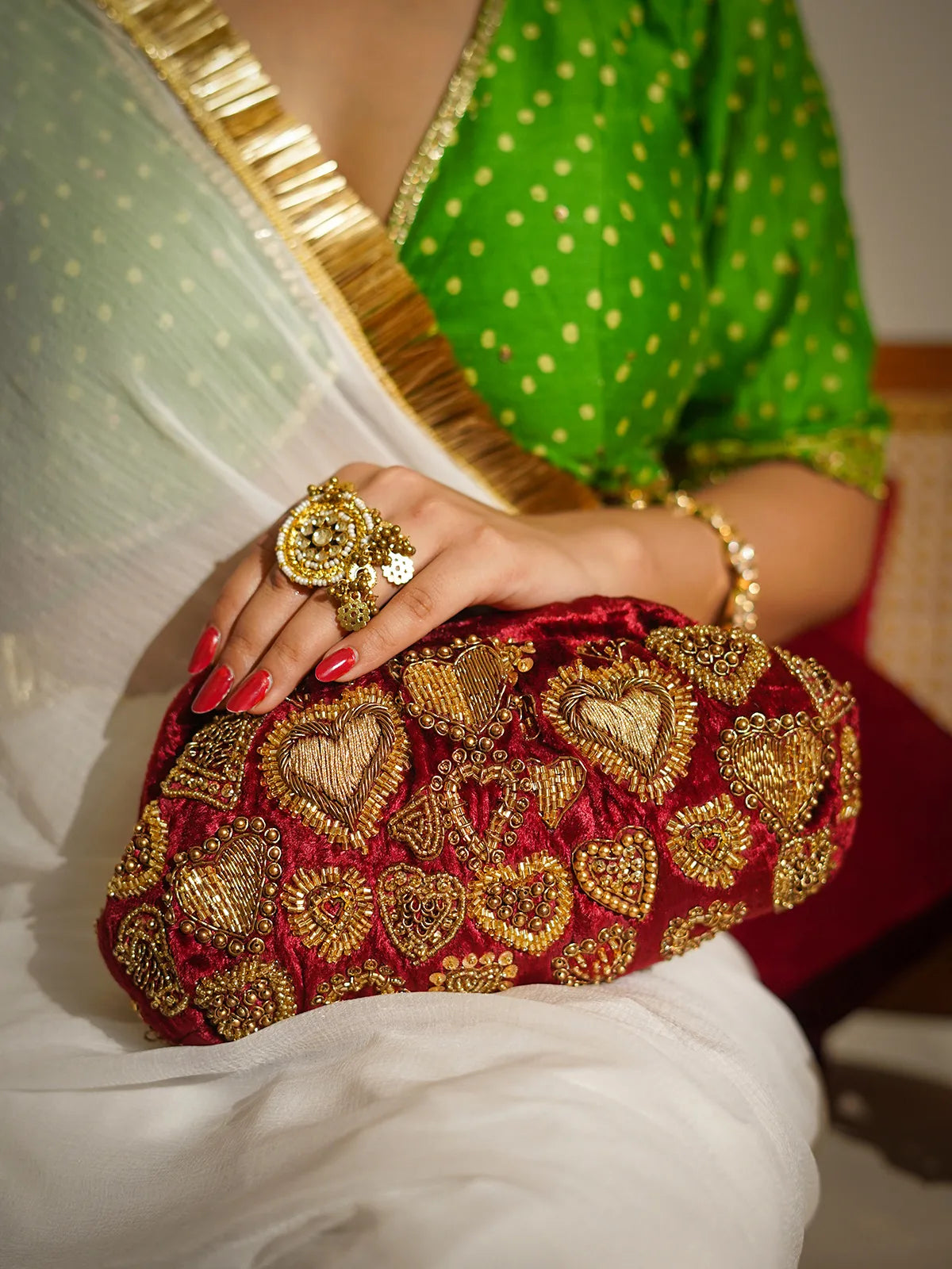 Dilruba Maroon Batua Bag