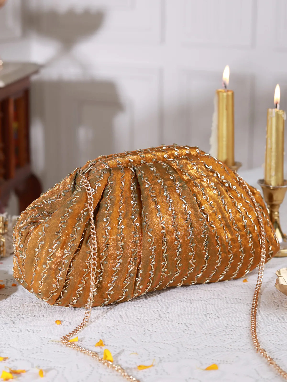 Dipashri Orange Batua Bag