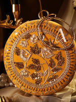 Hamna Mustard Yellow Designer Clutch