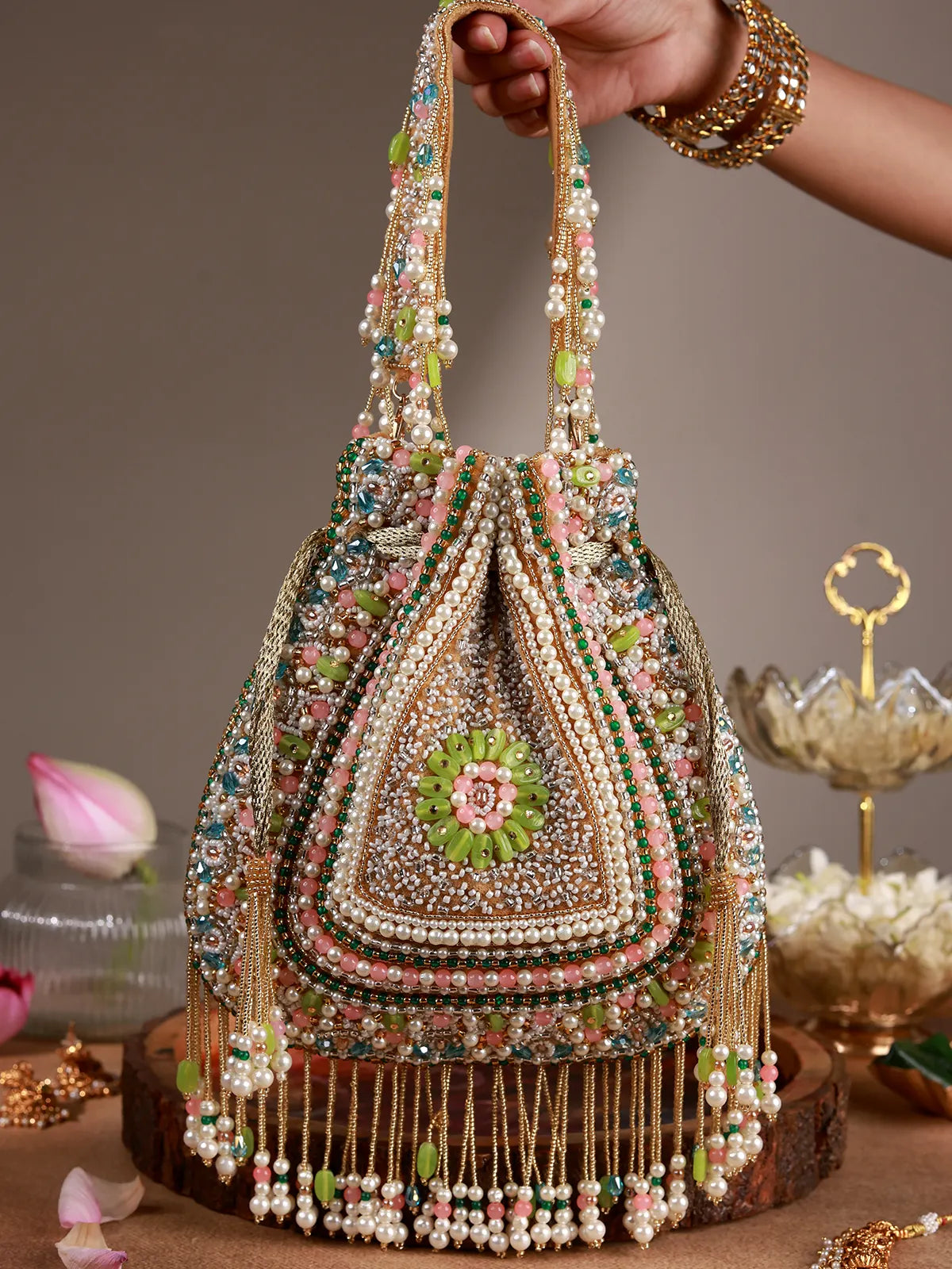 Ira Pastel Pearl Potli Bag