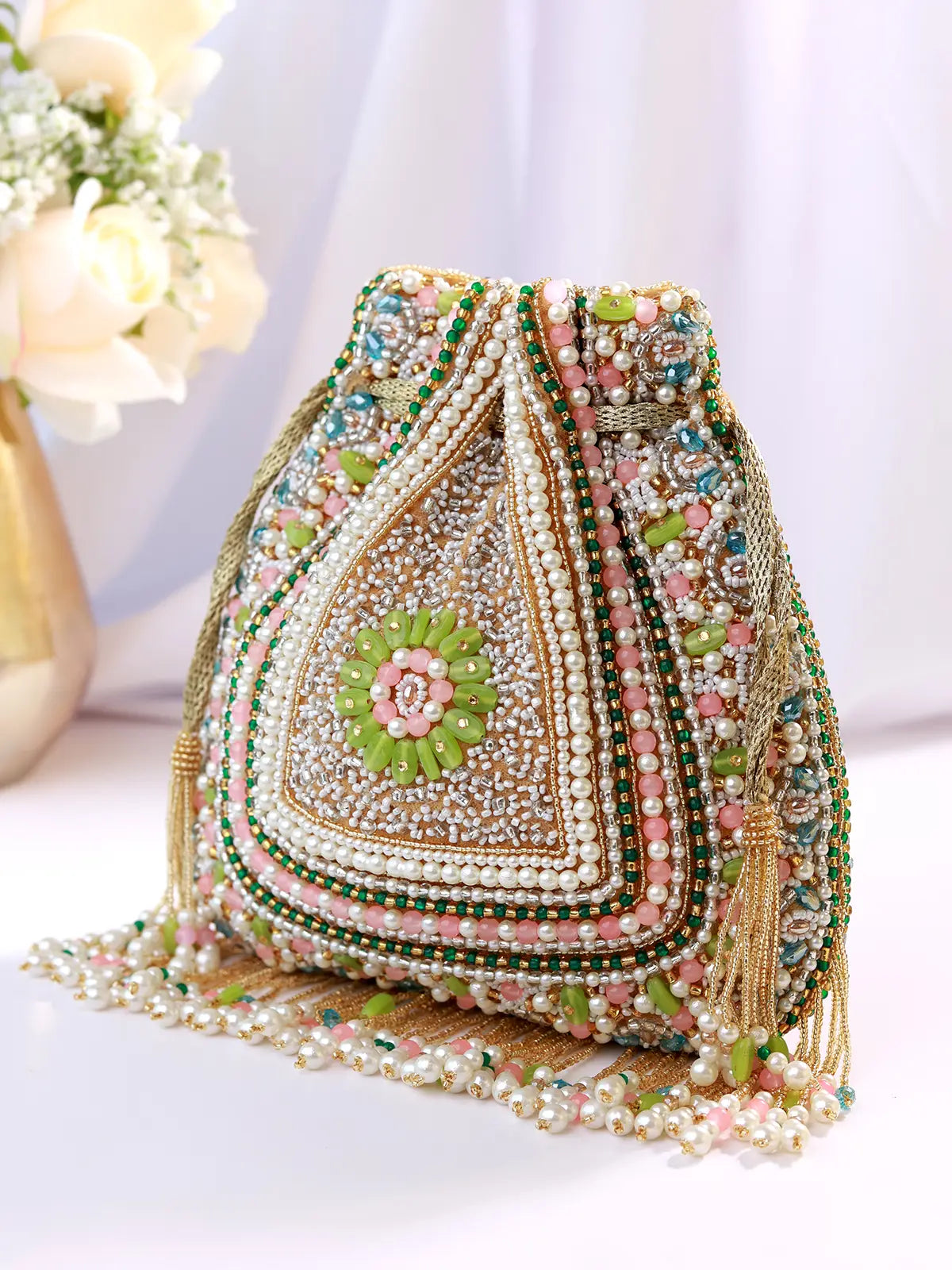 Ira Pastel Pearl Potli Bag