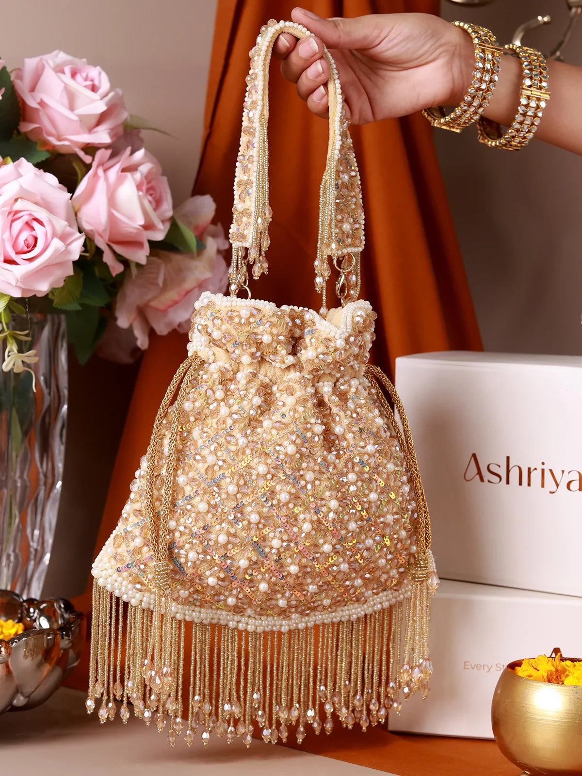 Jashn Golden Potli Bag