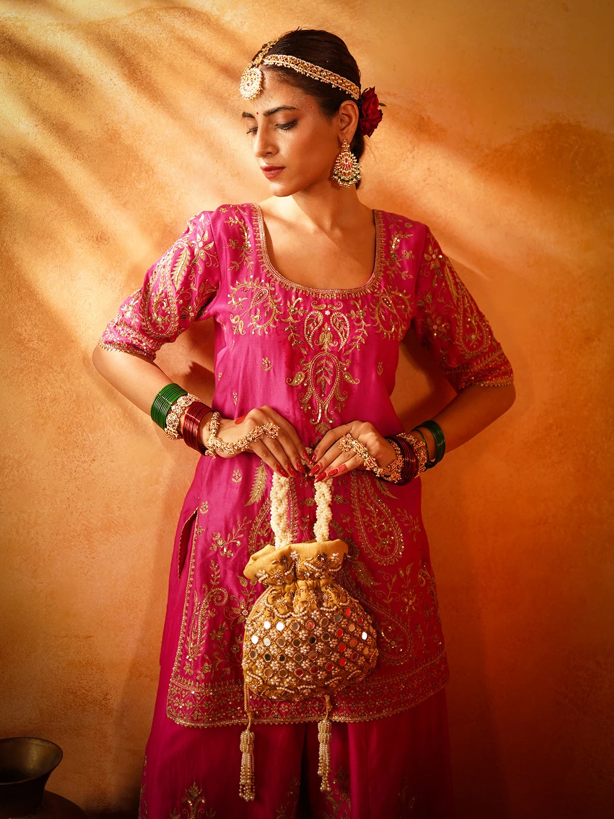Kanakmala Golden Potli Bag