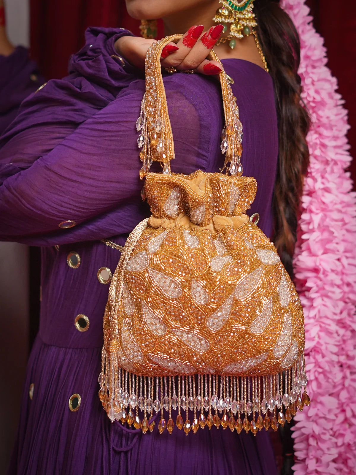 Kanakmayi Golden Potli Bag