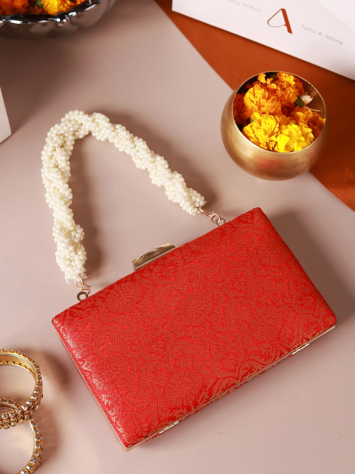 Kashvi Red Clutch