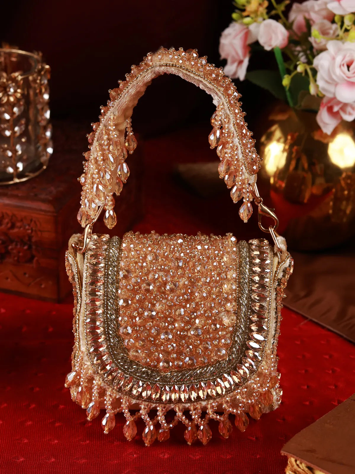 Kirat Golden Clutch Bag