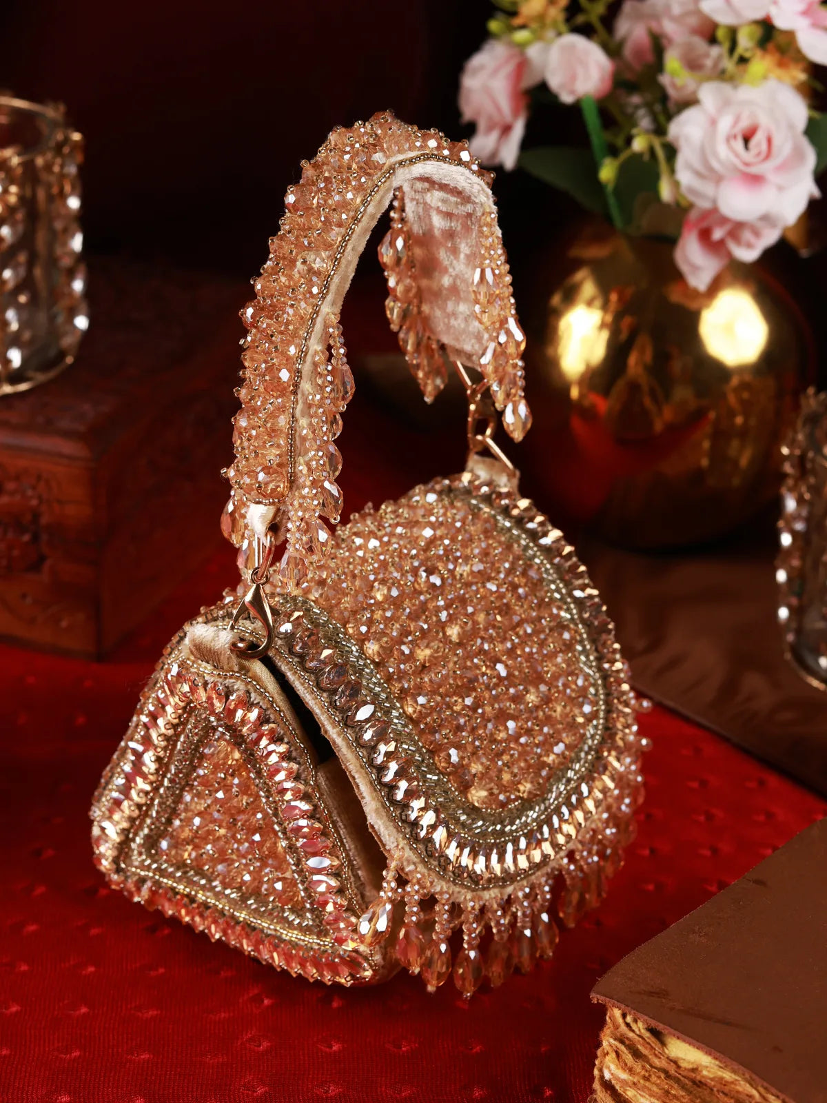 Kirat Golden Clutch Bag