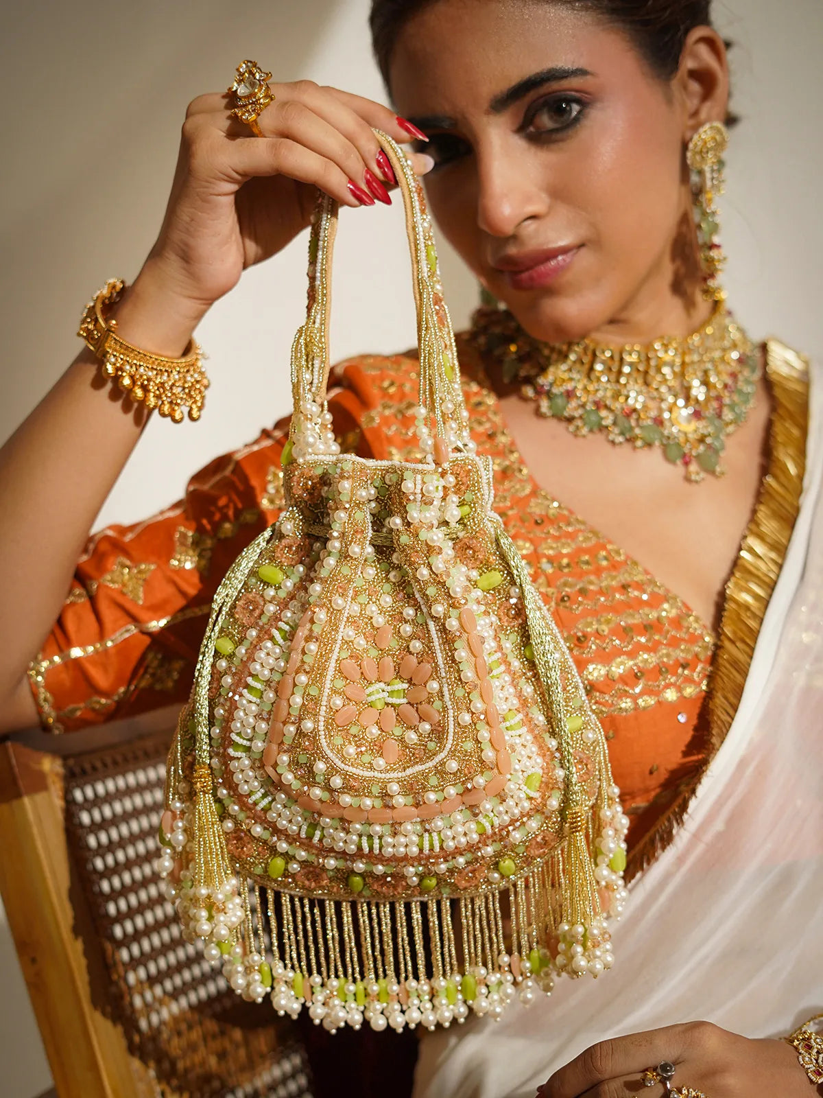 Vaibhavi Pearl Potli Bag