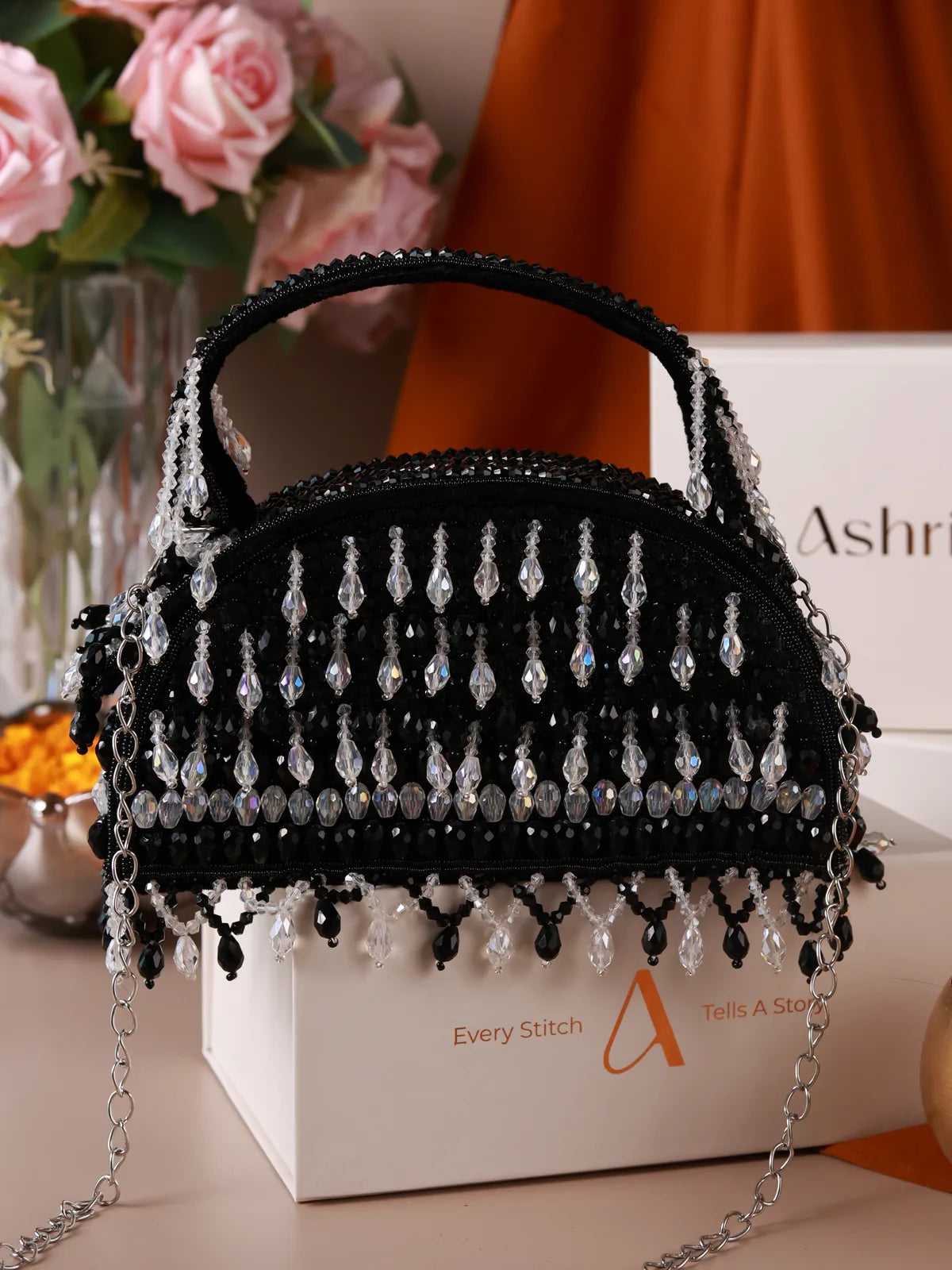 Raahat Black Clutch Bag