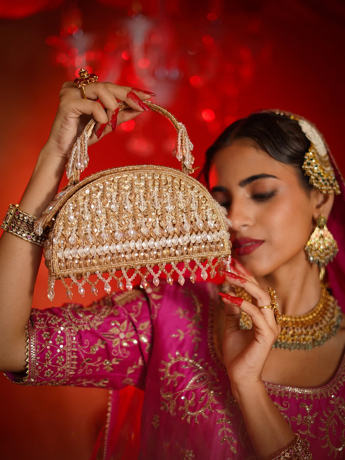Raahat Golden Clutch Bag