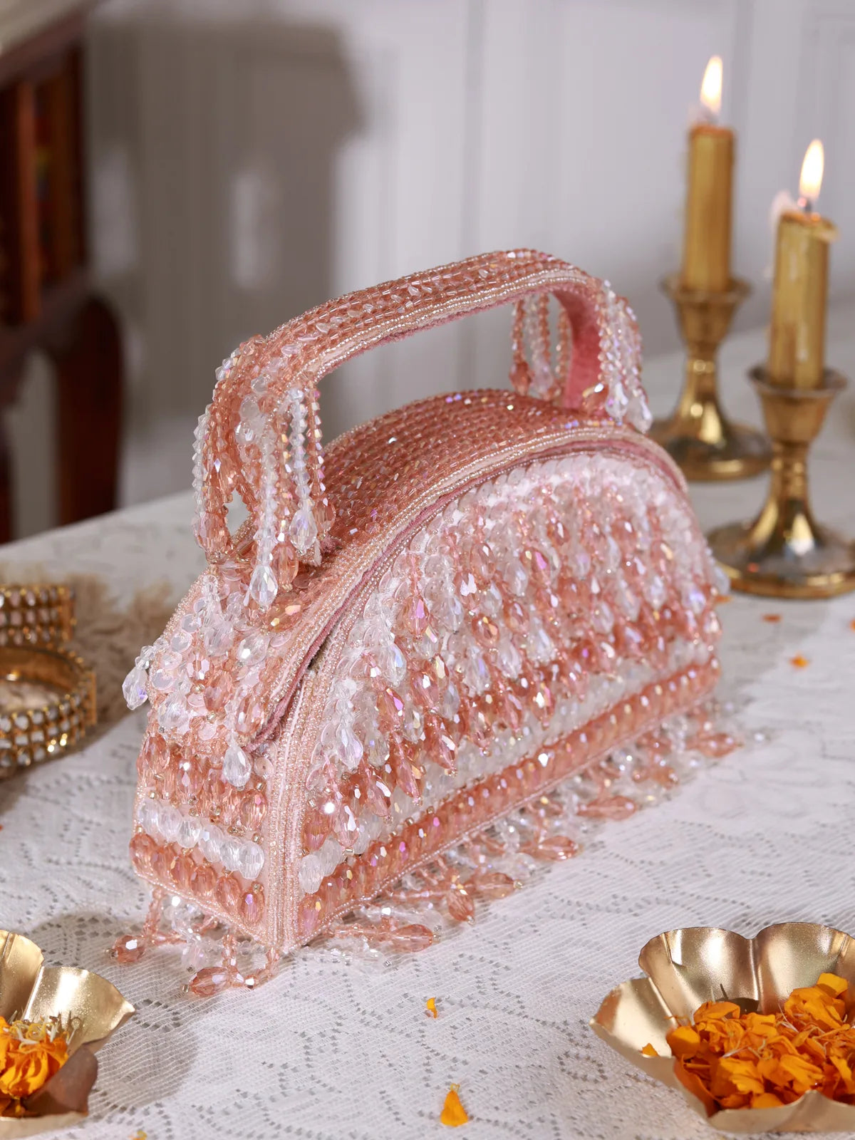 Raahat Rose Gold Clutch Bag