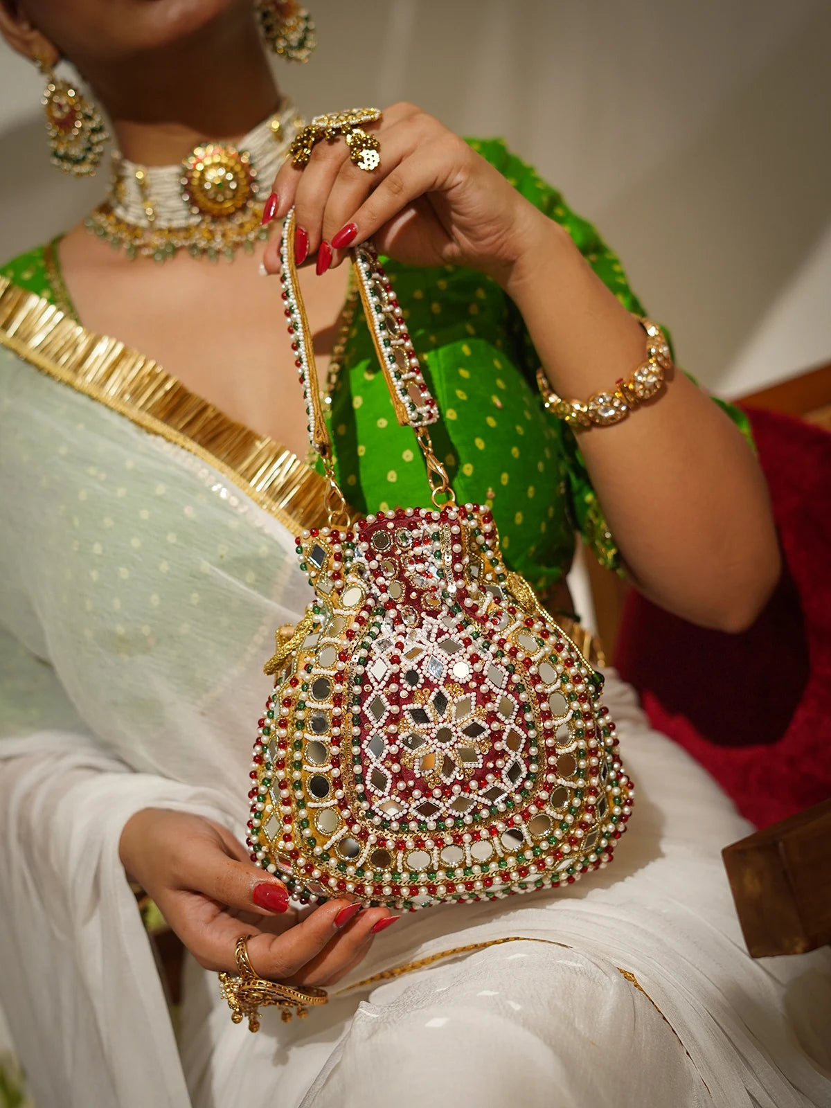 Rangrez Red Potli Bag