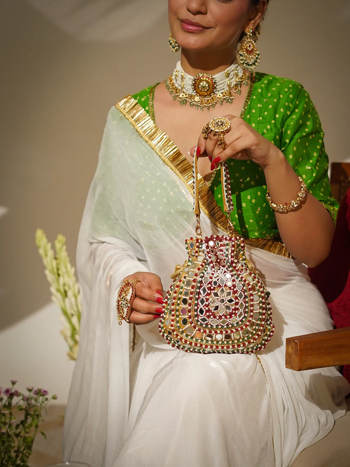 Rangrez Red Potli Bag