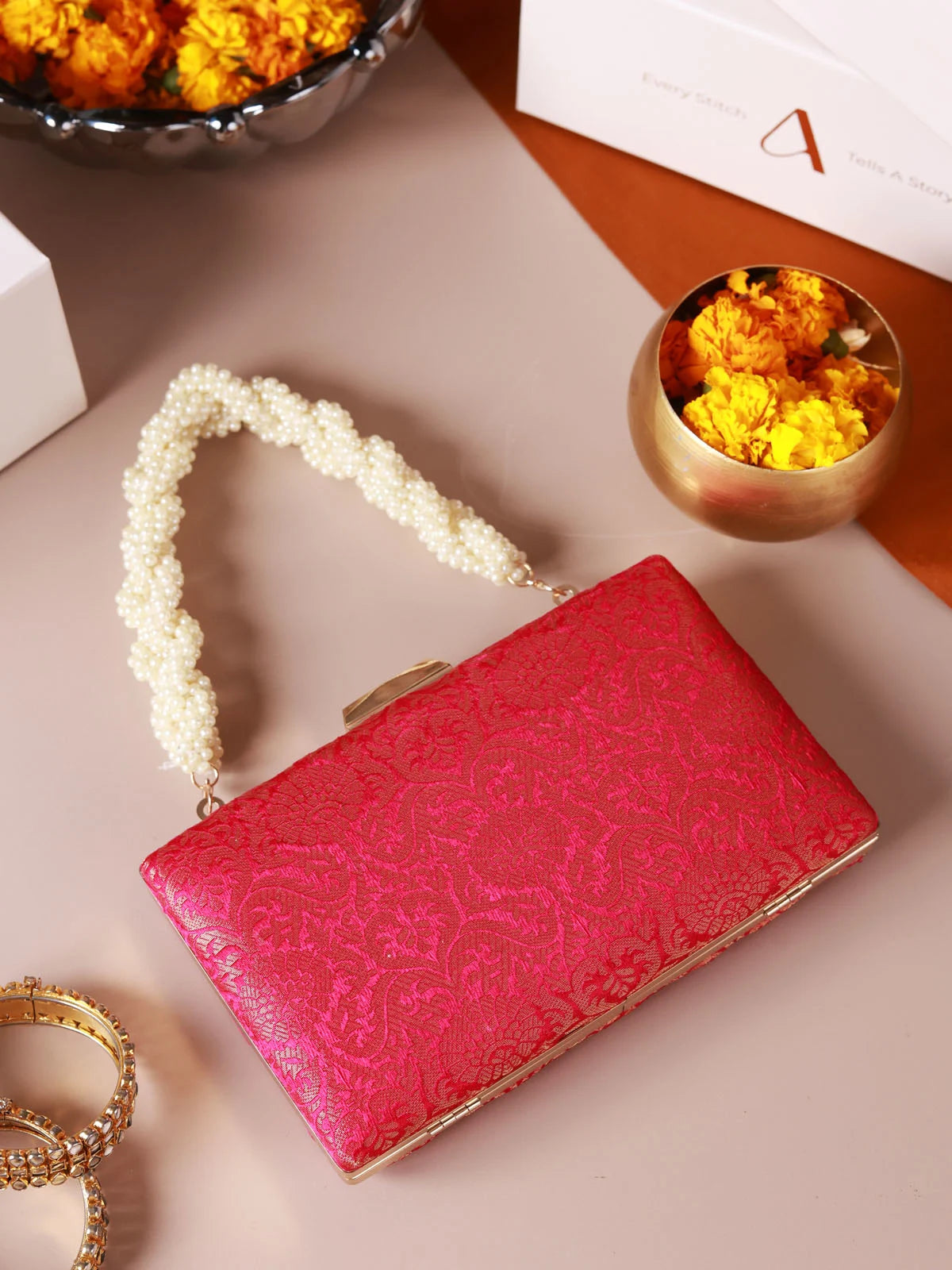 Ranjika Pink Clutch