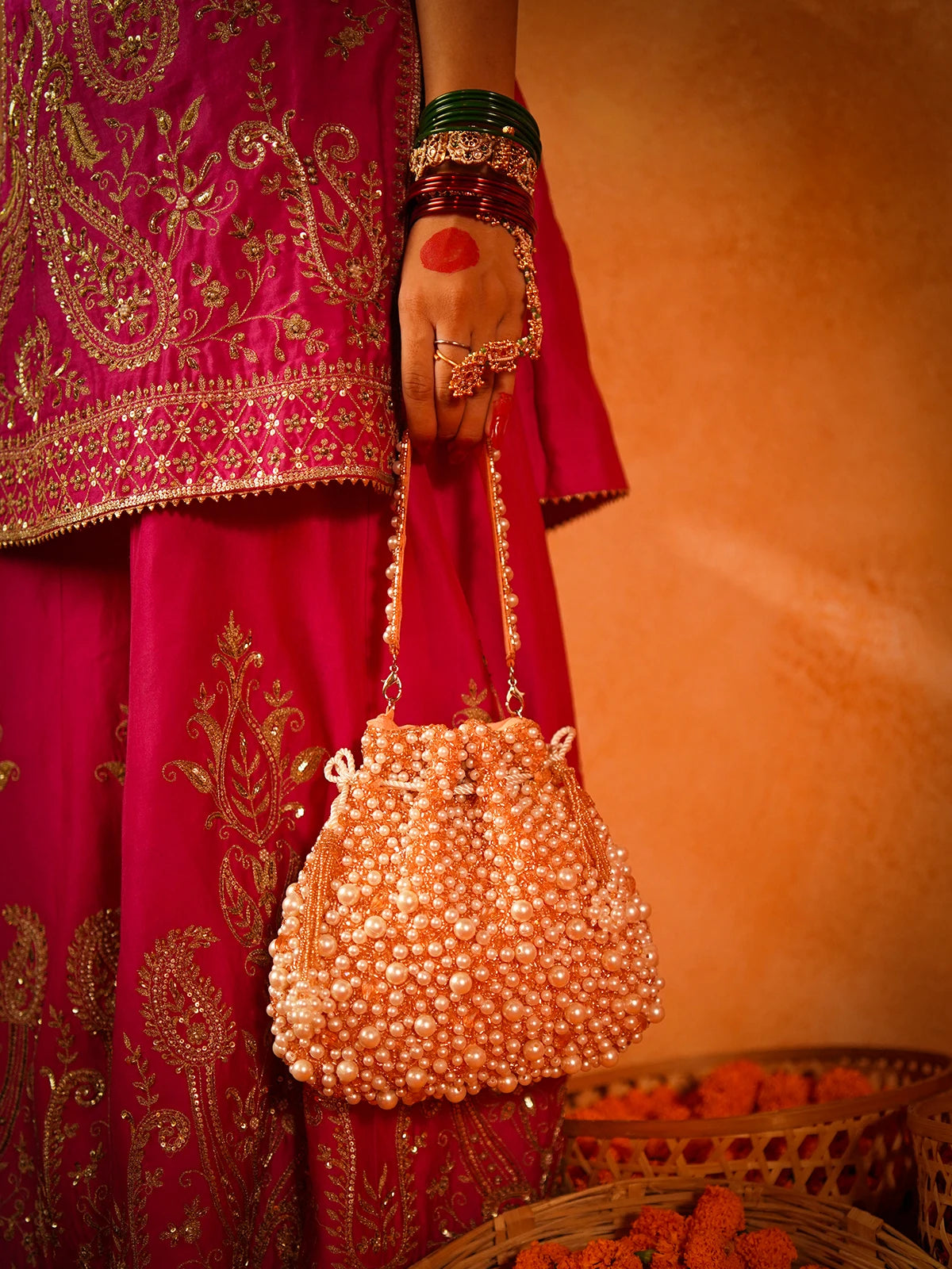 Rimsha Rose Gold Potli Bag