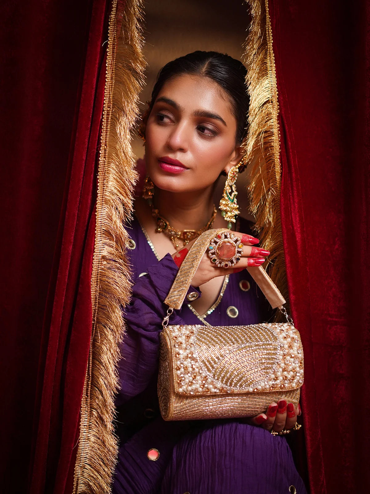 Shanaya Golden Clutch Bag