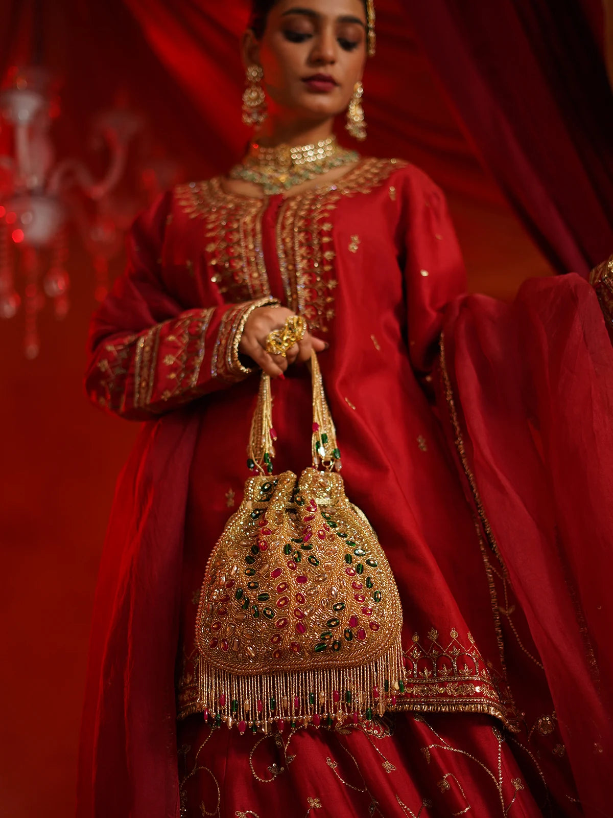 Shrivi Golden Potli Bag