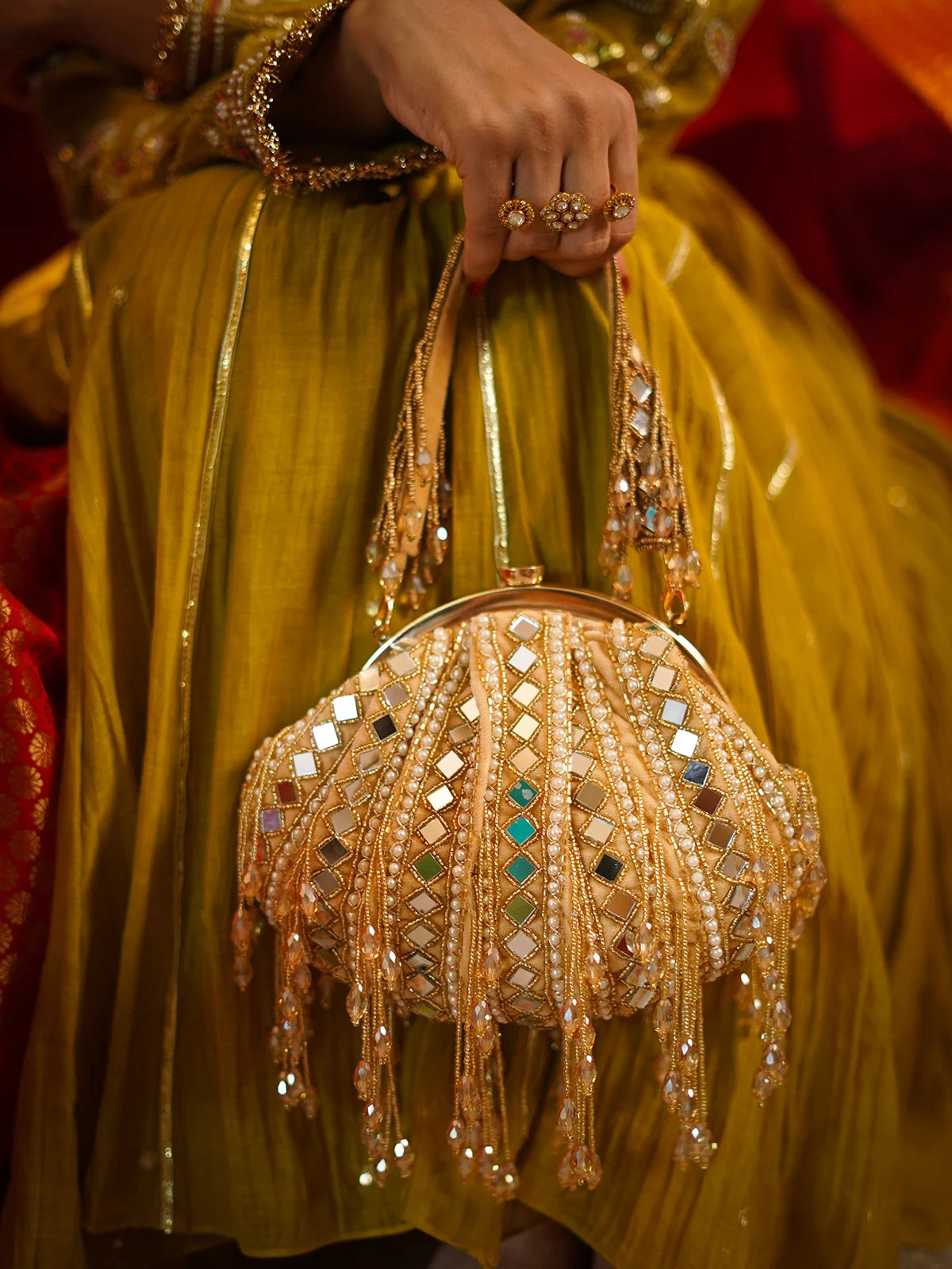 Shyamangi Golden Batua Bag