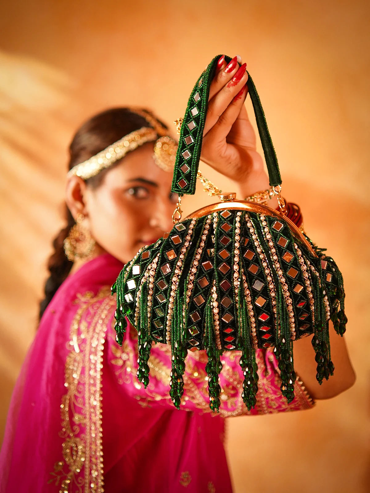 Shyamangi Green Batua Bag
