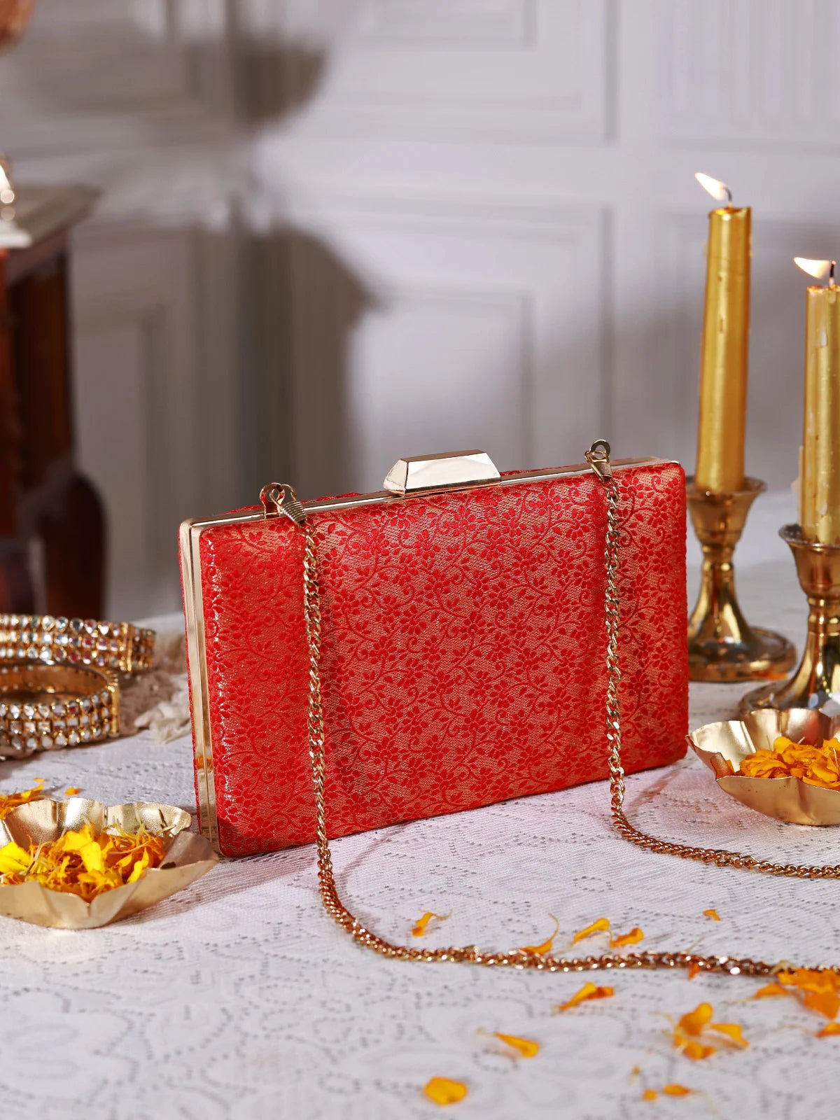 Sinduri Red Clutch