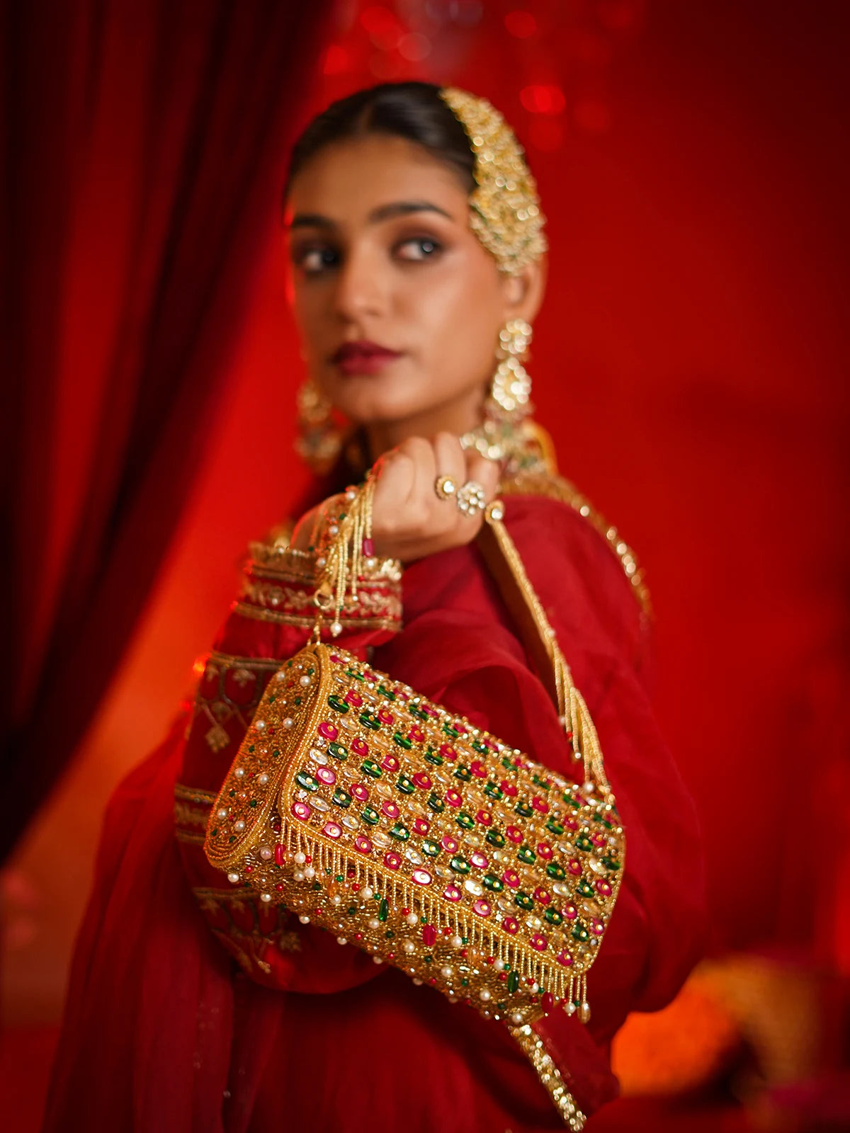 Teej Golden Clutch Bag