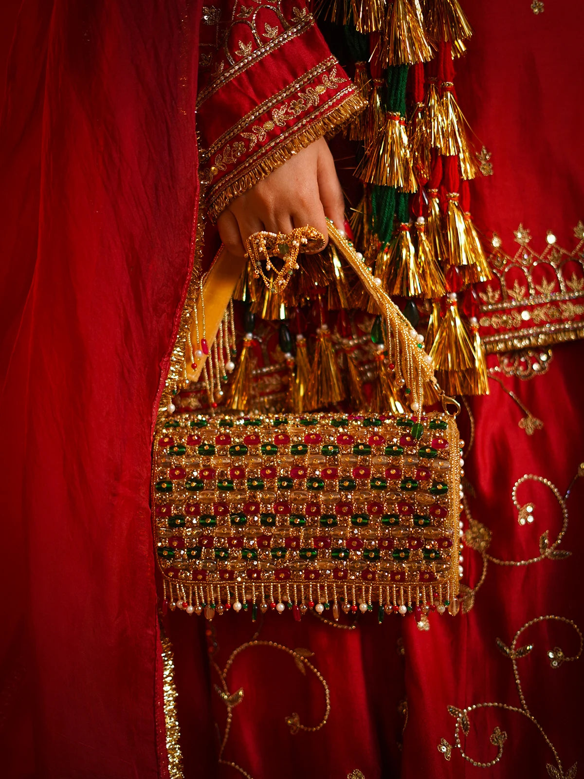 Teej Golden Clutch Bag