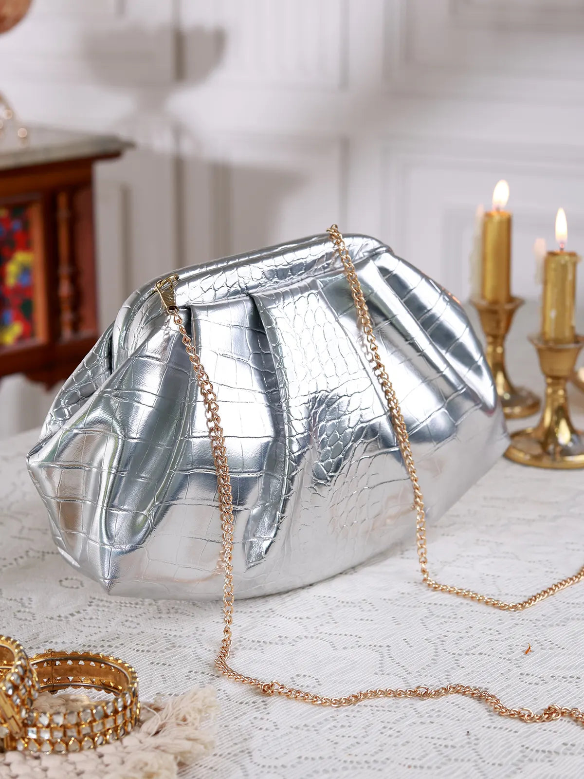 Yana Silver Batua Bag